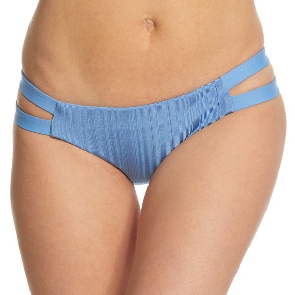 New Tavik Cut Out Sides Slinky Rib Minimal Bikini Bottom Chloe Blue Size Large - Picture 1 of 15